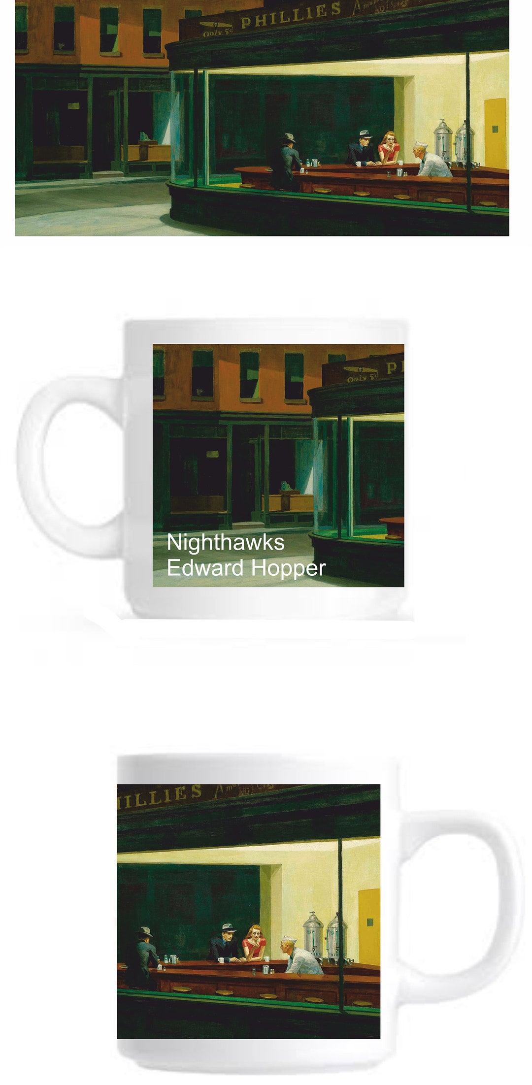 Mug Tasse Céramique Nighthawks Edward Hopper - Art Réalisme Américain - Collection Neuf Avec Boîte
