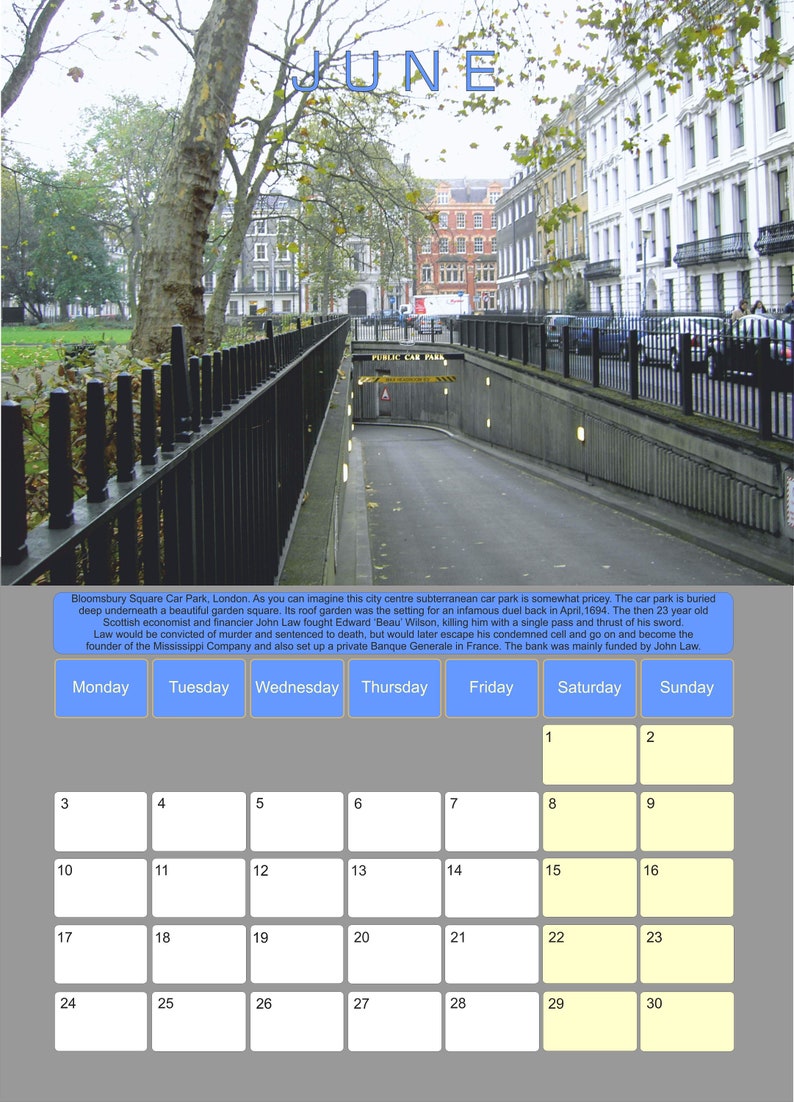 Car Parks of the UK 2024 A3 Wall Calendar Etsy