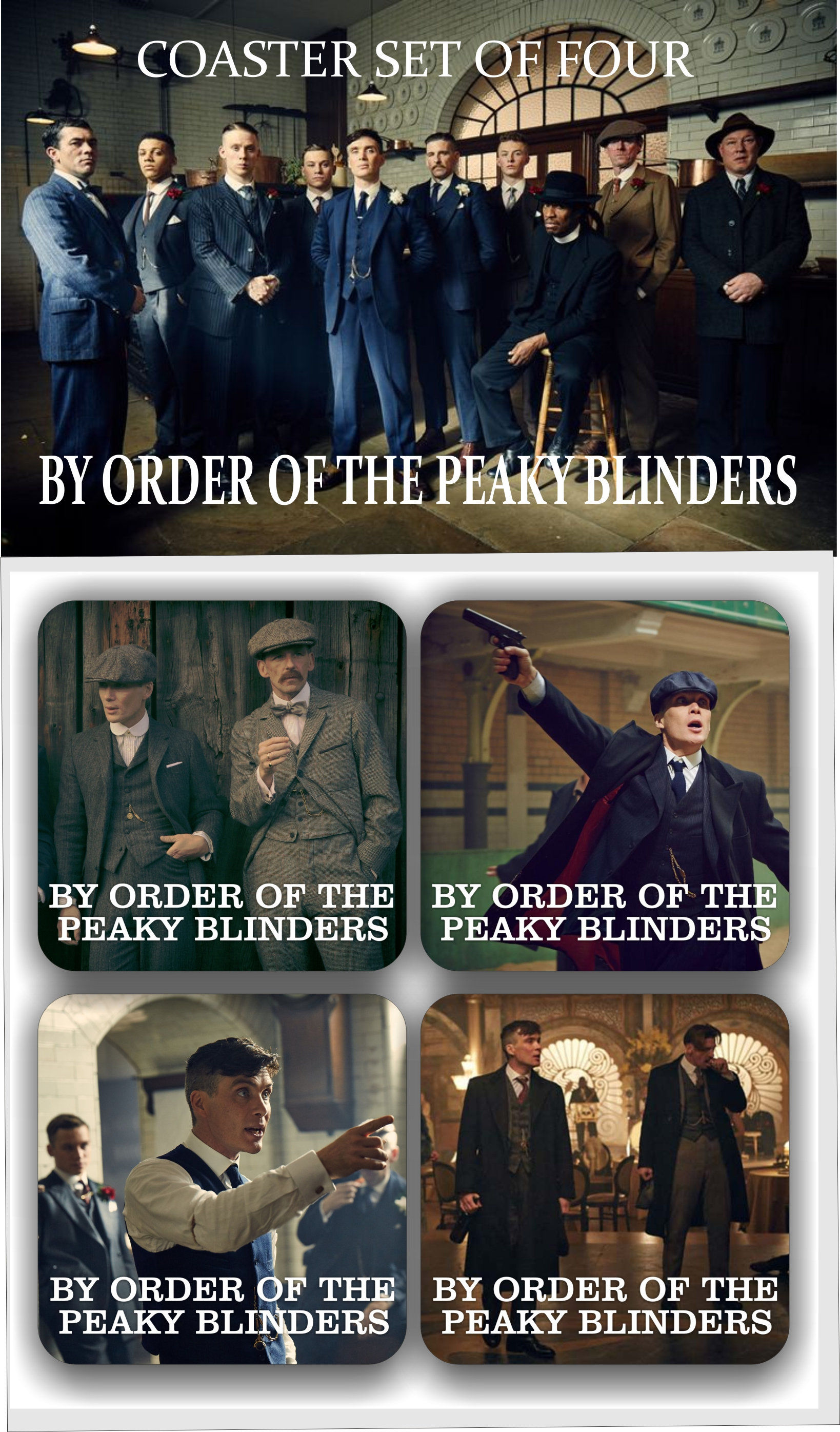 By order of the Peaky Blinders Mug & black coaster set. By order of the Peaky Blinders Mug & black coaster set.
