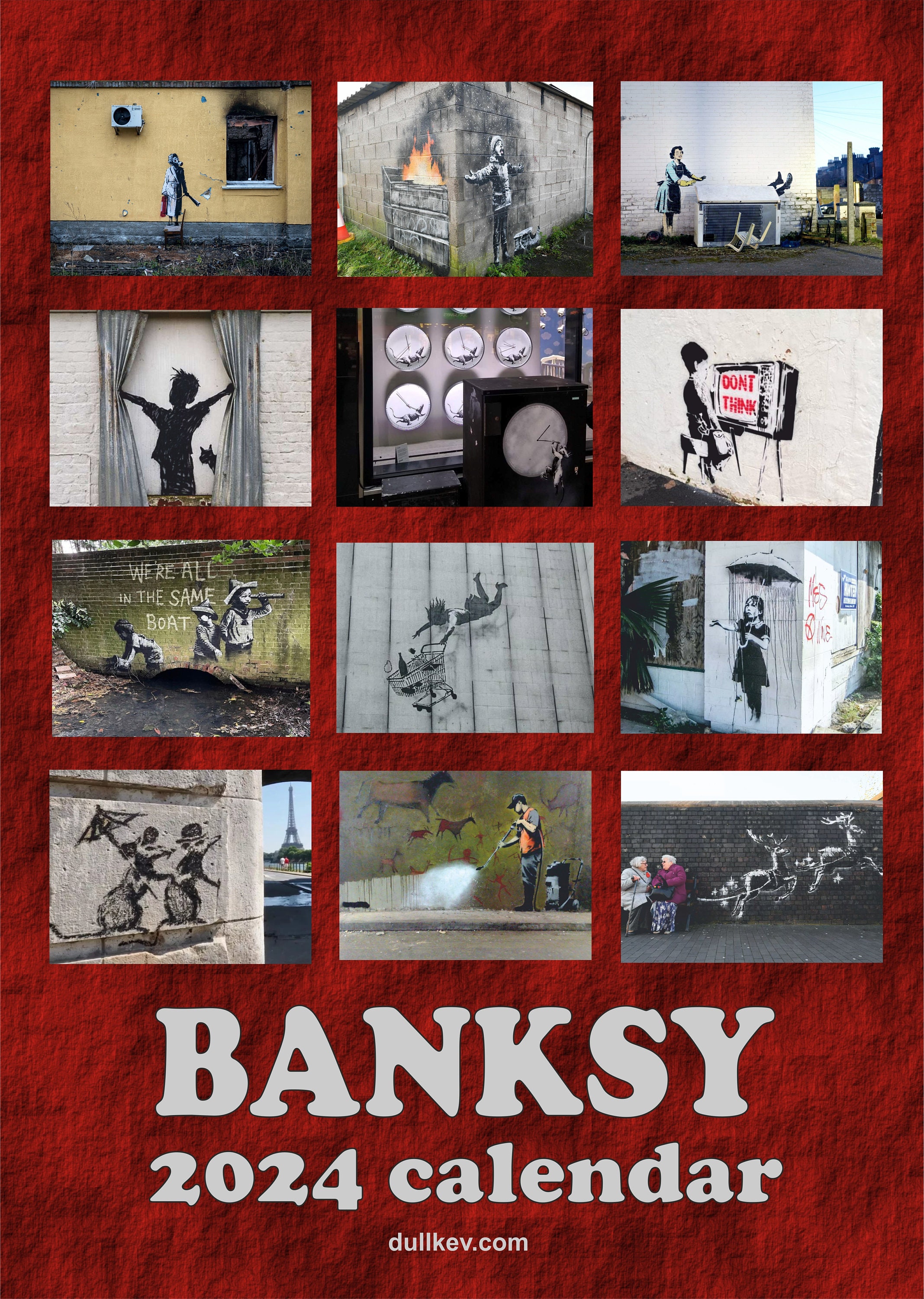 Banksy 2024 A3 Wall Calendar Etsy
