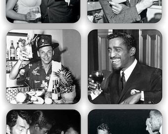 Cocktail Celeb Coasters set of six : The Rat Pack