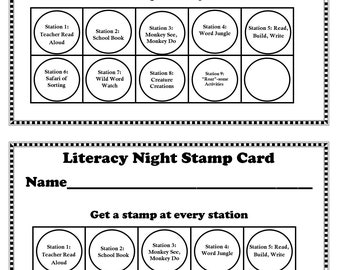 Stamp Card - Literacy Night