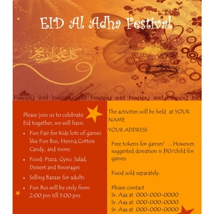 Eid Al-adha Festival Flyer