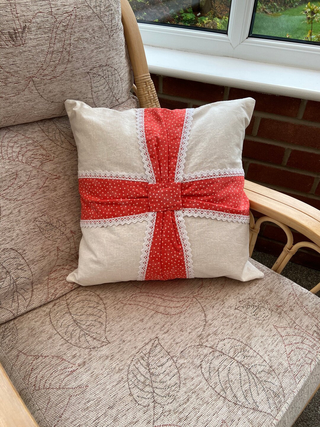 Bow Cushion Cover Present Cushion Cover Handmade Etsy UK