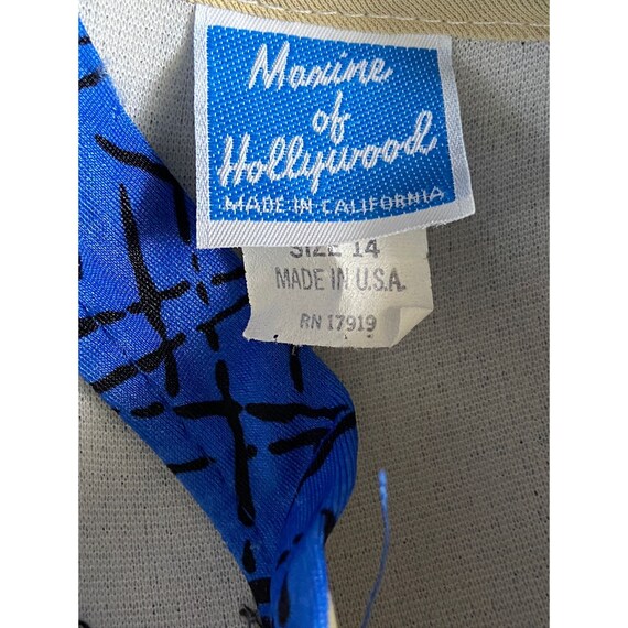 Vintage Maxine of Hollywood Blue Geometric Print … - image 7