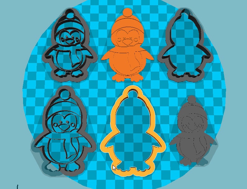 Stl file PENGUIN cookie cutter