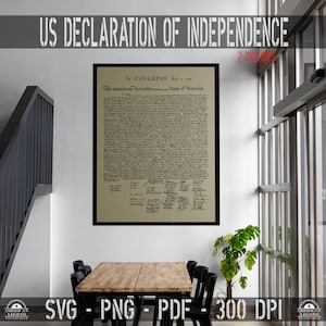 Declaration of Independence 1776 USA svg png pdf - 300 dpi - Vector Digital Print - Silhouette - Cricut - CNC - Laser - Sublimation