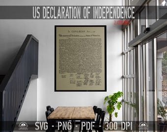 Declaration of Independence 1776 USA svg png pdf - 300 dpi - Vector Digital Print - Silhouette - Cricut - CNC - Laser - Sublimation