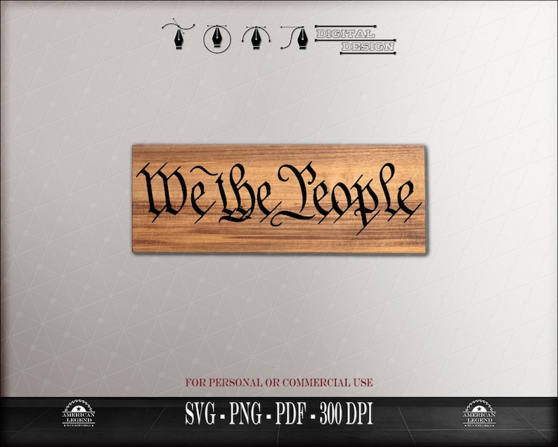 We the People US Constitution: svg png pdf 300 Dpi (Digital Download)