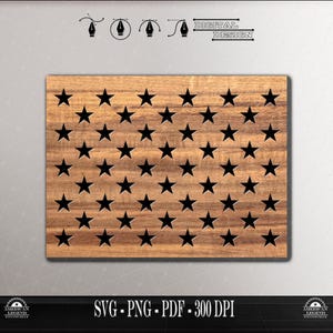 US Flag 50 Star Union - Stencil (cricut, cnc, laser cut file - svg, png, pdf)