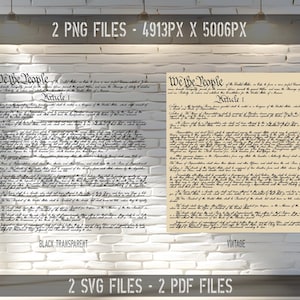 US Constitution We the People - Historical Document - svg png pdf - 300 Dpi (Digital File) image 3