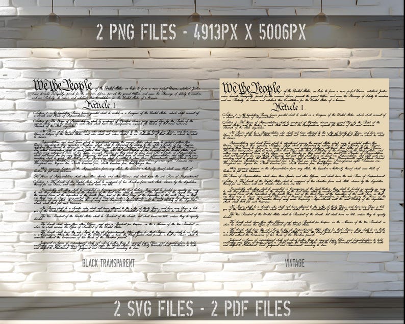 US Constitution We the People - Historical Document - svg png pdf - 300 Dpi (Digital File) image 3