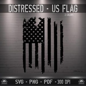 Distressed US Flag - svg png pdf 300 Dpi - Vector file - Silhouette - Cricut - CNC - Laser - Sublimation T shirt Print