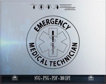 Logo medische technicus EMT Star of Life: svg png pdf 300 dpi (digitale download)