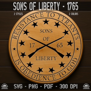 Sons Of Liberty 1765 Distressed svg png pdf (300 Dpi) Vector File - Silhouette - Cricut - CNC - Laser - Sublimation - T shirt