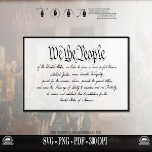 US Verfassung - Präambel - We the People svg png pdf - 300 Dpi - Digitaldruck