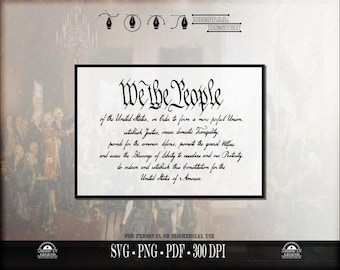 US Constitution - Preamble - We the People svg png pdf - 300 Dpi - Digital Print