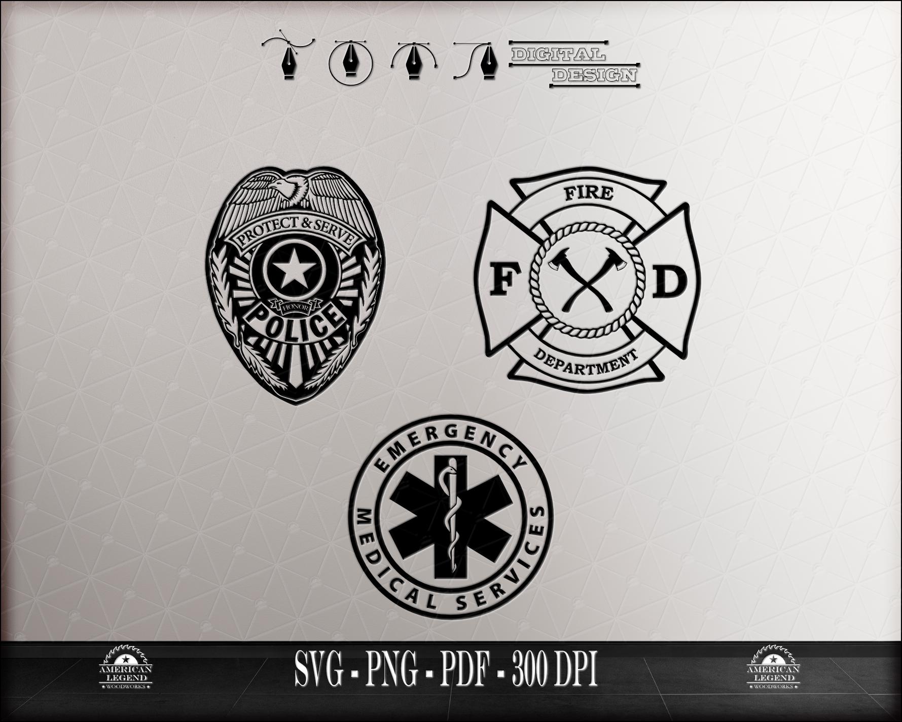 First Emblems First Responders Emblems | Police, Fire & EMS Digital Download | Svg ...