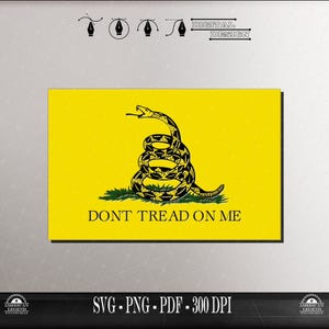 Gadsden Flag: Don't Tread On Me Vector File, (SVG, PNG, PDF) (Digital Download)