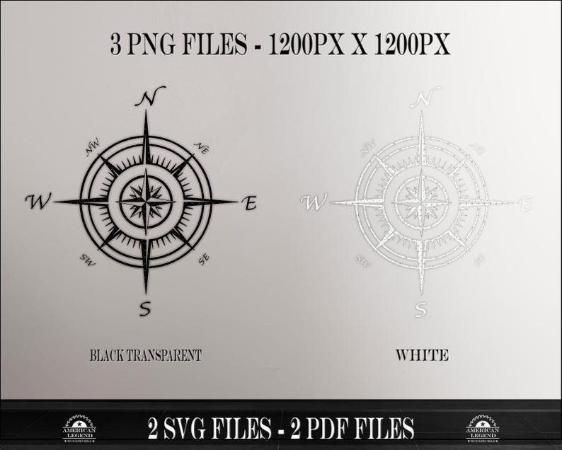 Compass Rose - Nautical Navigation: SVG PNG PDF (digital Download) - Etsy