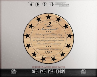2nd Amendment 13 Stars Vector Cut File - SVG, PNG, PDF (Digital Download)