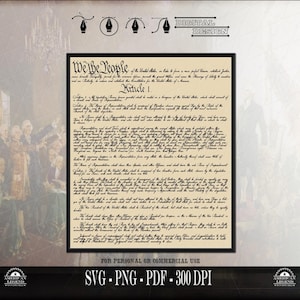 US Verfassung We the People - Historisches Dokument - svg png pdf - 300 Dpi (Digitale Datei)