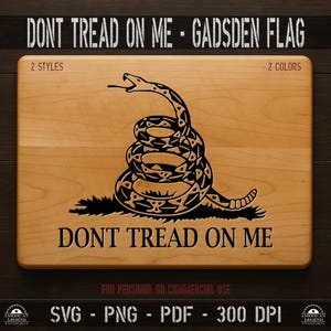 Don&#39;t Tread On Me Gadsden Flag Detailed svg-png-pdf 300 Dpi Vector Cut File Silhouette Cricut CNC Laser Sublimation
