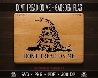 Gadsden Flag: Don&#39;t Tread On Me, Rattlesnake (SVG, PNG, PDF) (Digital Download)