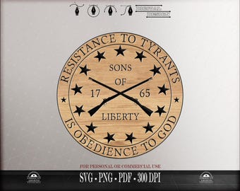 Hijos de la Libertad, 1765, vector envejecido - SVG, PNG, PDF (descarga digital)