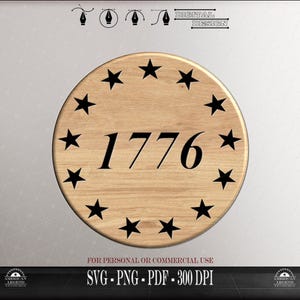 13 Star 1776 Union Vector: SVG, PNG, PDF (Digital File)