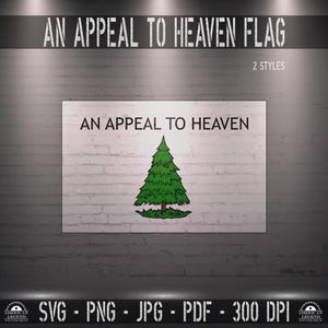 An Appeal To Heaven Flag 1775 svg-png-jpg-pdf 300 dpi Vector Cut File Silhouette Cricut CNC Laser Sublimation