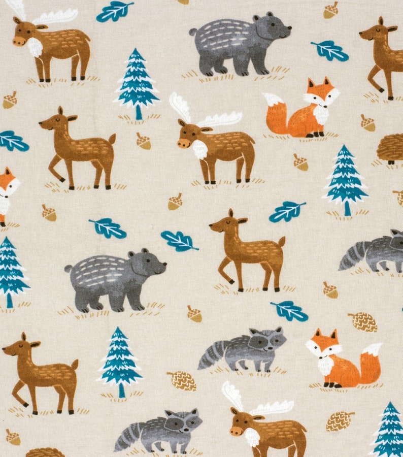 Dog Bandana Baby Bandana Baby Bib Cotton Flannel With Snaps Cat Bandana Outdoor Woodsy Deer Fox Moose Leaves Bandana