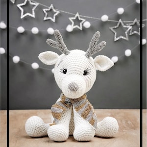 Beau renne scintillant reender de Noël crochet crochet pdf italien téléchargement instantané. Hiver Noël image 1