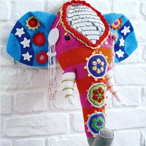 Multicolor Elephant Indian Ethnic Style Amigurumi english pattern in PDF crochet pattern digital download in minutes image 1