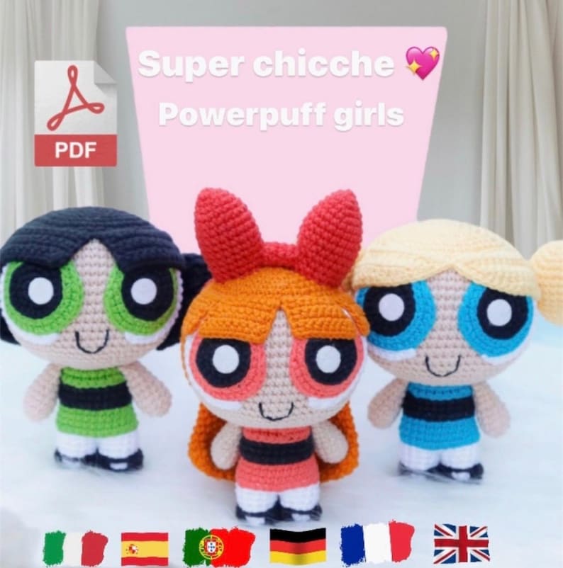 Powerpuff Girls Power Puff Crochet Pattern. Amigurumi Crochet. Instant ...