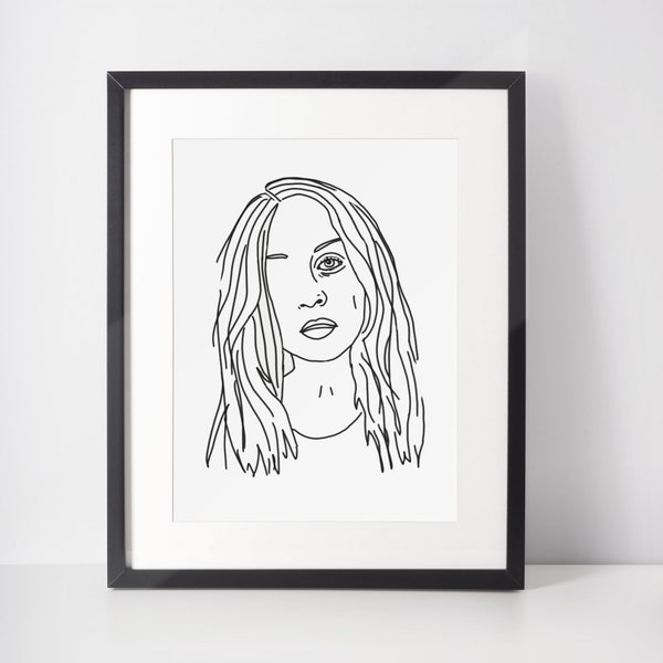 Fiona Apple Portrait - 4x6, 5x7, or 8x10 - Frame Optional