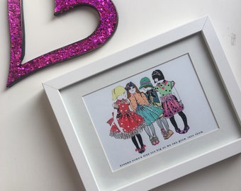 Dreams come in a size too big so we can geow into them. Glitter print.