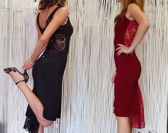 Tango's Abito Angeles / Tango Dress / Midi Dress / Pois / Elegant Evenig Dress