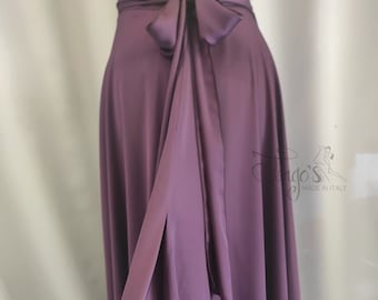 Tango's Skirt Orfea satin wallet plum color, Argentine tango dance clothes trousers skirts tops shoes tango dress