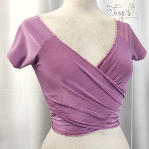Tango&#39;s Crop Top Porteno Lilac Dance clothes Argentine tango trousers skirts tops shoes tango dress