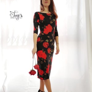 Tango&#39;s Dress Sonia Rose / Argentine Tango / Tango Dress / Midi Dress / Black / Elegant Evening Dress