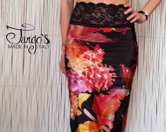 Tango's Marella Skirt Without Split / Tango Skirt / Midi Skirt / Flower skirt / Casual / Argentine Tango