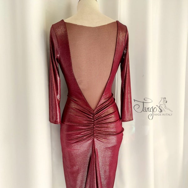 Tango's MERCEDES JURK Bordeaux Avond tango dansjurk Broeken Rokken complete tops en shirts schoenen Avond & Tango jurk