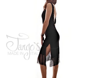 Tangos Kleid Miky Schwarze Tanzkleider argentinischer Tango Röcke Hosen Oberteile Hemden Tanzschuhe Tango-Kleiderschuhe