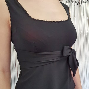 Tango's Top Bow / Tango Top / Casual Top / Wallet Bow Top / Schwarz / Elegantes Abendkleid