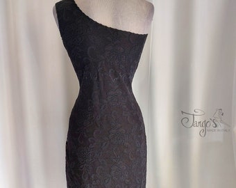 Tango's Simon one-shoulder dress in asymmetric black lace