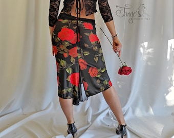 Tango's SKIRT Katia Black and Red Evening tango dance dress Trousers skirts complete tops and shirts shoes Evening & Tango dress