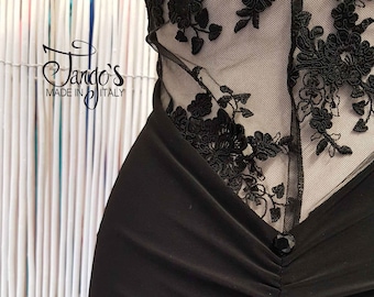 Tango's Abito Angeles Ricamato Nero / Tango Dress / Midi Dress / Lace /  Vestito Tango Argentino