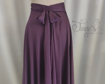 Jupe Orfea de Tango portefeuille en satin couleur prune, vêtements de danse de tango argentin pantalons jupes chemises top chaussures robe de tango