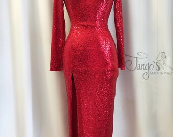 Lusofie Gonna Paillettes Bianca Donna Danza del Ventre Argento Gonne di Nappe Latina Lucida Gonna di Carnevale con Nappe Abiti Abito Tango da Ragazza Donna